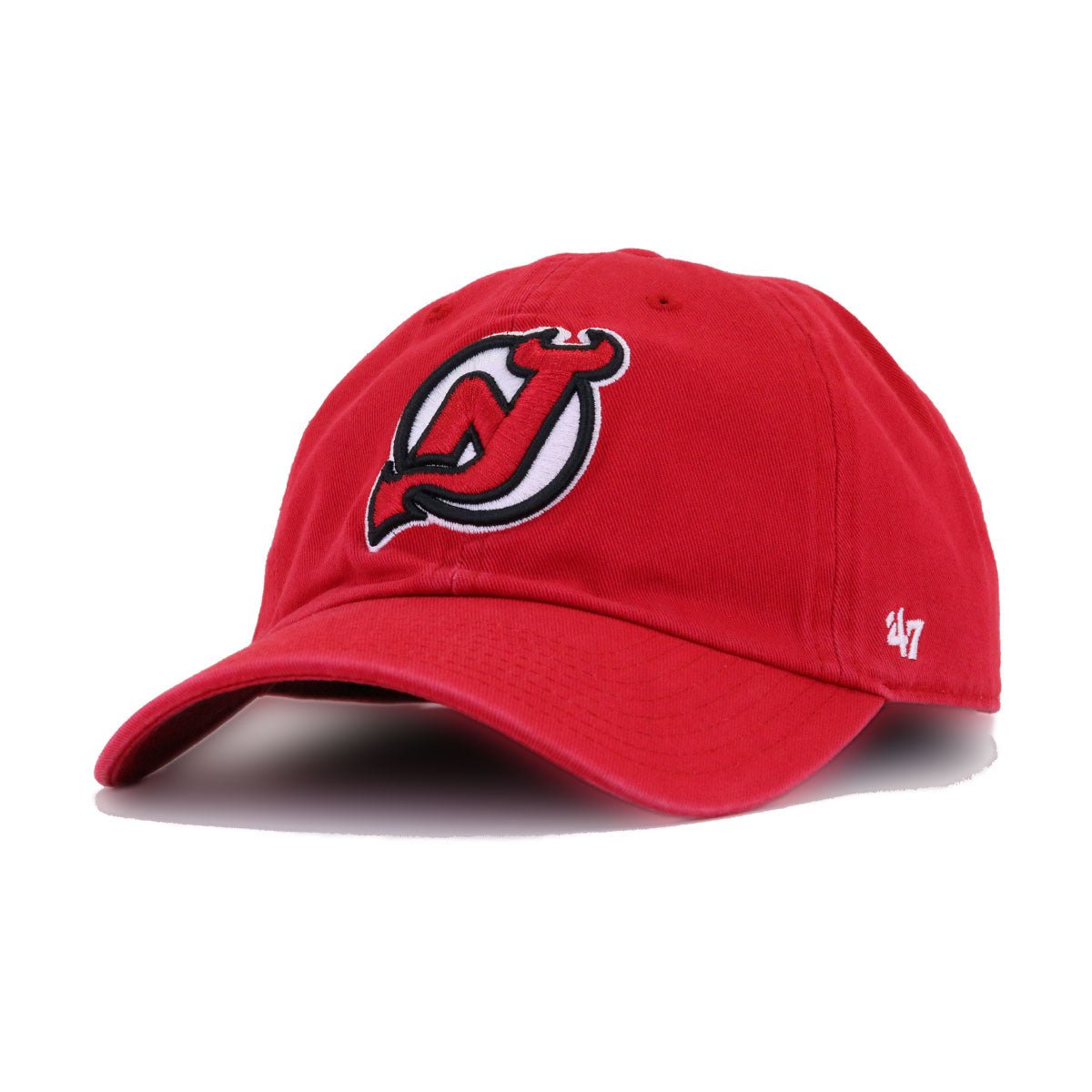 New Jersey Devils Scarlet 47 Brand Clean Up Dad Hat