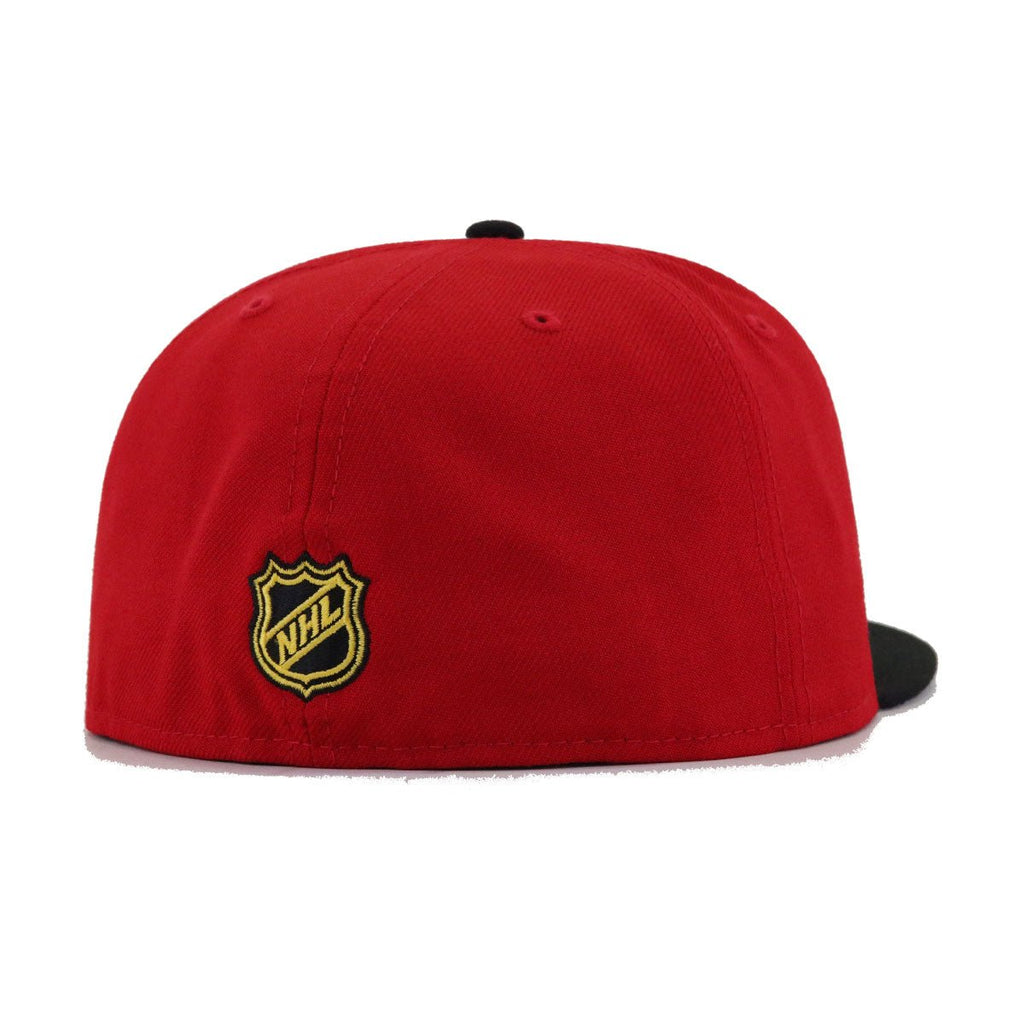 Chicago Blackhawks Scarlet Black New Era 59Fifty Fitted