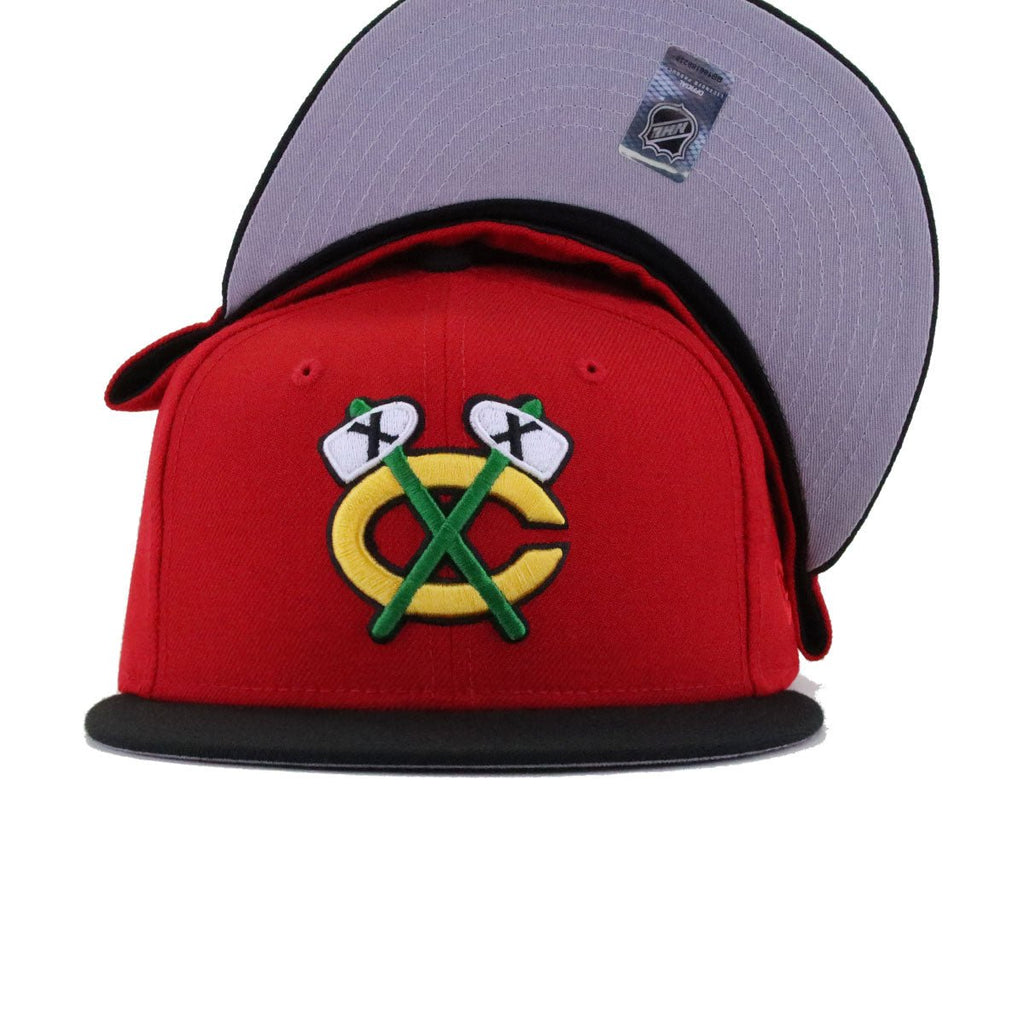Chicago Blackhawks Scarlet Black New Era 59Fifty Fitted