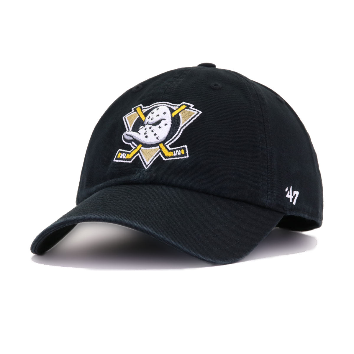 Anaheim Ducks Black 47 Brand Clean Up Dad Hat