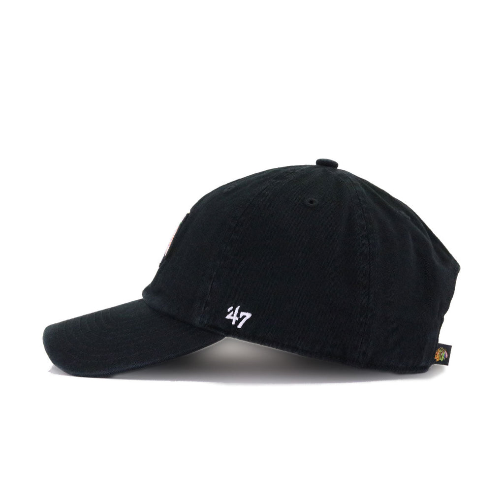 Chicago Blackhawks Black 47 Brand Clean Up Dad Hat